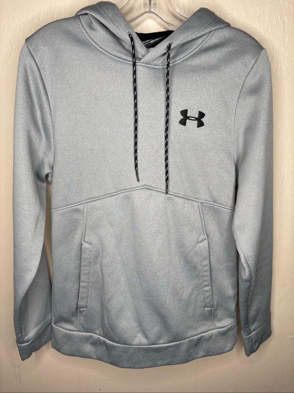 Under Armour ColdGear Gray Fleece Hoodie Loose Fit Pullover Sweatshirt XS-135